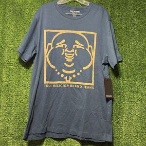 NWT True Religion Navy Blue  Short Sleeve Graphic Shirt Tshirt Men’s Size XL